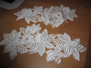 2 Stück Moderne Pailleten (Spitzen) Weiß L. 25 cm   (3,65 €/Stück)(2 Sip 25 cm - Picture 1 of 1