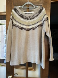 Roaman’s Women’s Plus Size Pullover Sweater Sz 22/24 (1 X) Brown/Tan Grandma Cor - Picture 1 of 8