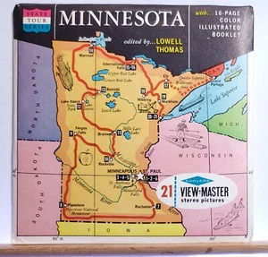 Minnesota State Tour 3-reel Set A510 - Sawyers S6b ed. A View-Master Map Packet - Picture 1 of 5