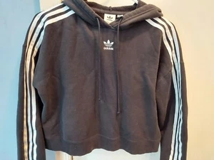 Womens Midriff Adidas Hoodie - Black - Size Small - Picture 1 of 1