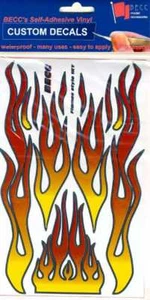 Becc Flames Type 1 RY Vinyl Decals suit 1:10-12 Scale cars or similar sized mode - Picture 1 of 1