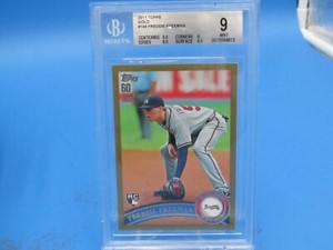 2011 Topps Freddie Freeman #145 RC Gold SP 313/2011 BGS 9 MINT