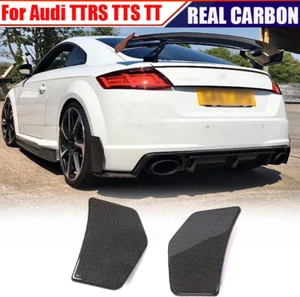 Divisores de parachoques trasero de carbono real aletas Canard para Audi TT S-LINE TTS TTRS 2016UP - Imagen 1 de 13