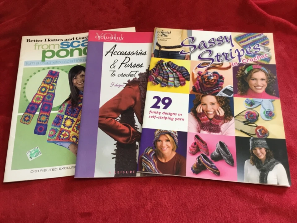 40+ Crochet Patterns Hats Scarves Purses Accessories Gloves Socks Poncho More - Image 1 of 4