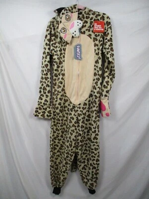 Funziez Cheetah Terno União Feminino Pequeno Marrom Lã Zíper Luvas com Capuz Macias Novo - Imagem 1 de 4