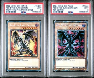Red-Eyes Black Dragon - Paquete PSA 9 - RA03-EN081 MP22-EN267 - Yugioh - Imagen 1 de 3