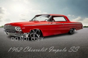 1962 Chevrolet Impala SS Hot Rod  13" X 19"  Poster Sized Photo Wall Art Print - Picture 1 of 1