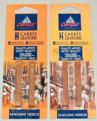 Lote-2 Novo Conte A Paris Professional Sketching Lápis Sanguine Medcis Vermelho Sangue - Imagem 1 de 2