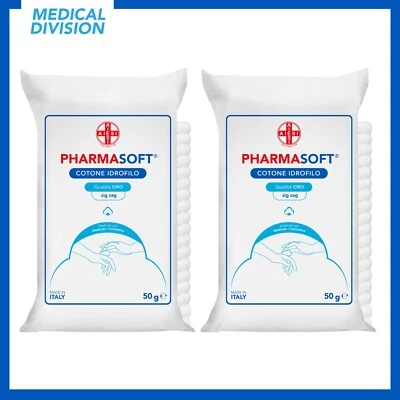 AIESI 2 Cotone Idrofilo qualità oro a zig zag 50 g - ovatta di cellulosa uso sanitario