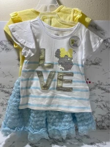 Girls Disney Minnie Mouse 2-T-shirt 1-Skirt (size 5 and 18 month) - Picture 1 of 5