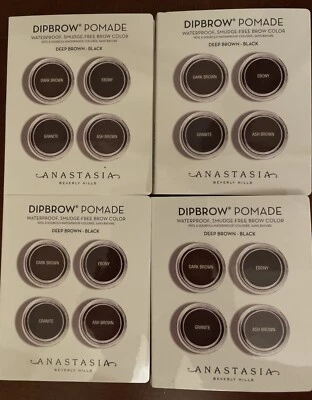 4 X Anastasia Beverly Hills Dipbrow Pomade Deep Brown-Black Samples Brow 4 Shade - Image 1 of 3