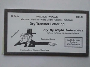 Fly By Night Industries Dry Transfer Lettering Practice Package FBN-01 ~ TS - Picture 1 of 5