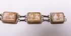 Ancien bracelet caméo coquille avec fermoir en argent sterling a besoin de 3 anneaux de saut