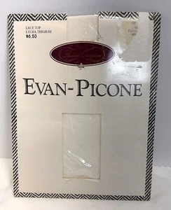 Vtg Evan Picone Thigh High Lace Too Pantyhose Offwhite - Picture 1 of 3