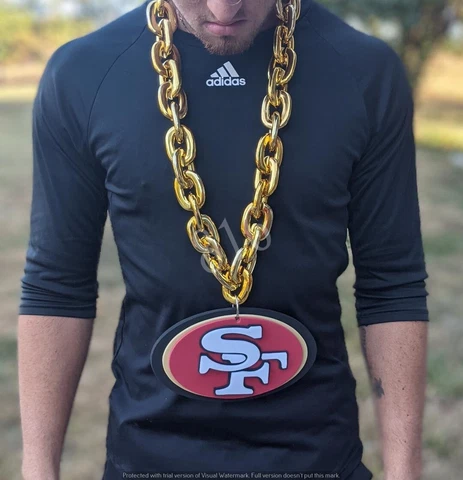 San Francisco 49ers Fan Chain, Giant Gold Necklace Licensed NFL Cover