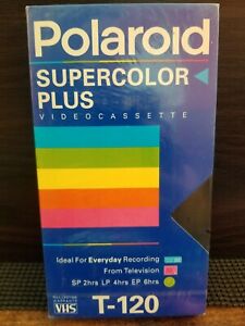 Vintage Polaroid T-120 Supercolor Plus Blank VHS Tape New + Sealed + Mint