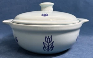 Vintage Hall Cronin "Blue Tulip" Casserole Dish with Lid - Picture 1 of 10
