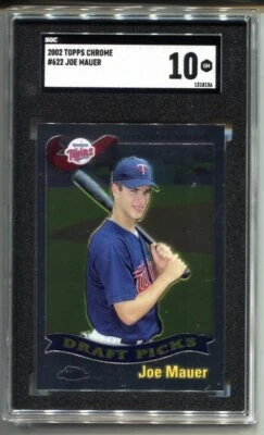 2002 Topps Chrome Joe Mauer RC #622 SGC 10 GEM MINT 💎 - Image 1 of 2