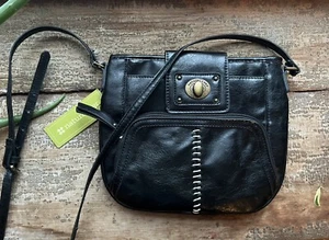 Naturalizer Retro Black Leather Crossbody Bag - Picture 1 of 4