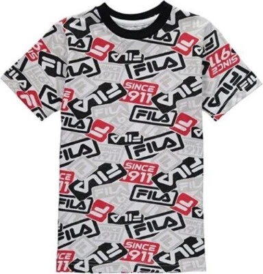 Fila Boys' Short Sleeve All-Over Logo Tee - Multicolor, Size 5/6 - Image 1 of 4