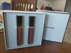 JUEGO TOM FORD BRILLO DE LABIOS LUXE DUO 08-INHIBICIÓN Y 22-SUNRISE ROSA TAMAÑO COMPLETO NUEVO - Imagen 1 de 3