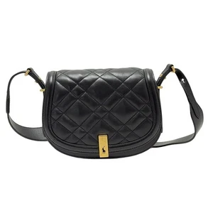 Polo Ralph Lauren Black Quilted Leather Saddle Shoulder Bag - Used - Picture 1 of 8