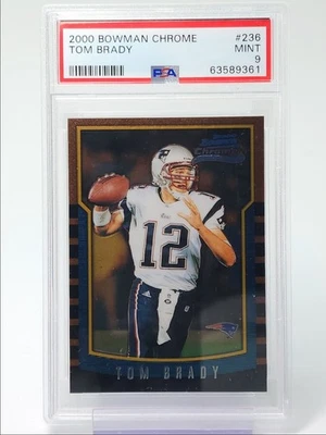 TOM BRADY 2000 BOWMAN CHROME ROOKIE FOOTBALL PATRIOTS RC PSA 9 Q5878 - Image 1 of 2