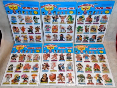Garbage Pail Kids Stick-Ons Complete Set of 6 SEALED - Vintage Puffy Stickers - Image 1 of 4