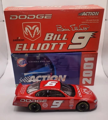 Bill Elliott #9 Dodge 2001 Intrepid R/T Acción Escala 1/24 Diecast Stock Car Foto 1 de 4