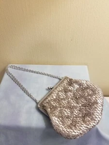 Vintage Bead & Pearl Clutch Or Shoulder Purse, Silver Handmade, Hong Kong GUC - Picture 1 of 14