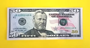 True Binary Fancy Serial Number $50 Bill 2009 - 10001110 - Picture 1 of 3