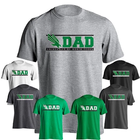 University of North Texas UNT Mean Green Dad Logo Father Short Sleeve T-Shirt Cover