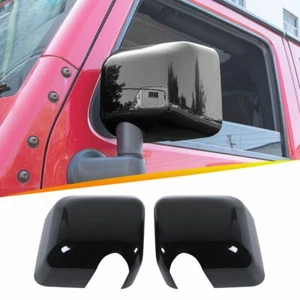 For 2007-17 Jeep Wrangler JK Glossy Black Rearview Mirror Cover Trim Accessories - Picture 1 of 9