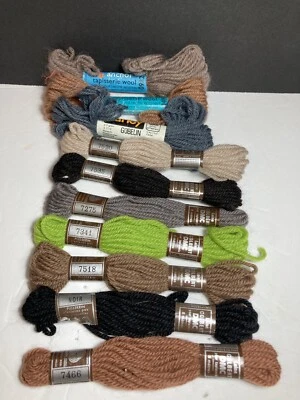 Wool Yarn DMC Laine Colbert France 100% Tapestry Mix Lot Of 10 Skeins NEW - Image 1 of 4
