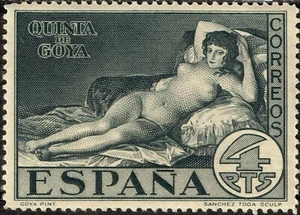España Arte Goya Famosa Pintura Desnudo Maja Sello Clásico 1930 MNH B-1 - Imagen 1 de 1