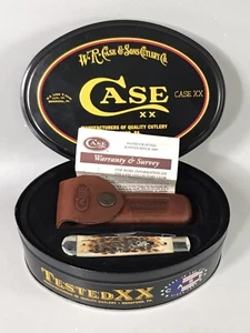 Rare CASE XX USA Trapper Knife 6254 SS with Sheah and Original Metal Box - Picture 1 of 15
