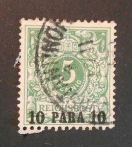 GERMANIA,GERMANY,KOLONIEN,1889 DEUTUSCH TURKEI "F Germania SVR" "10p su 5 pf US - Imagen 1 de 1