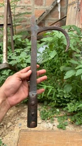 Antique Old Collectible Hand Carved Solid Iron Elephant Goad In Handling Ankush - Picture 1 of 10