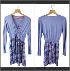Joe Browns Womens Ladies Long Sleeve Purple Floral Pullover Midi Dress Size 12Uk