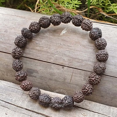 Natural Aged Black 5 Mukhi Rudraksha Bracelet- Lab Certified, Shiva Bracelet - Image 1 of 4