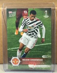 2021 TOPPS NOW #16 MASON GREENWOOD Manchester United 100 UEFA Europa League  - Picture 1 of 2