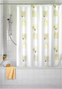 TEXTIL DUSCHVORHANG WENKO TULIP 240x180 CM INKL.RINGE WASCHBAR RAUMTEILER - Bild 1 von 3