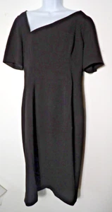 Dress The Population XXL Ruth Midi Dress Black Asymmetrical Neck LBD Cocktails - Picture 1 of 15