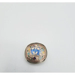 "Goldton Cloisonne Schal Krawatte Boho Clip 1 1/4" - Bild 1 von 5