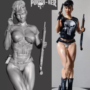 3D Druck Female Punisher Garage Kit Figur Modellbausatz unmontiert unbemalt GK - Bild 1 von 3