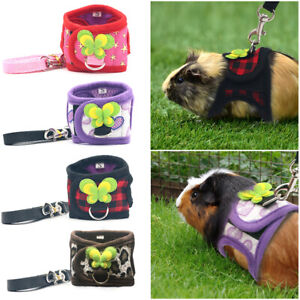 Adjustable Guinea Pig Harness Leash Set Outdoor Traction Rope for Small Animal