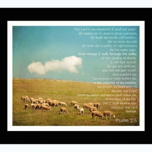 39.5" X 44" Panel The 23rd Psalm The Lord Is My Shepherd Bible Fabric D750.25 - Picture 1 of 1