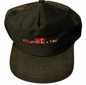 Vintage Chevrolet Corvette Snap Back Trucker Mesh Hat Black - Picture 1 of 4