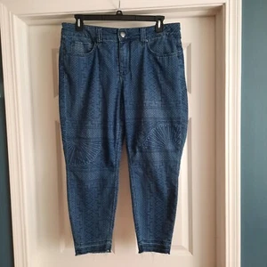 Seven7 Melissa McCarthy Jeans Womens 14W Pencil Skinny Aztec Southwest Boho - Picture 1 of 14