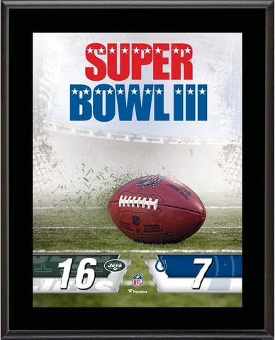 New York Jets vs Baltimore Colts Super Bowl III 10.5" x 13" Plaque - Fanatics Cover